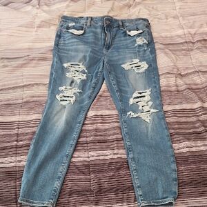 American Eagle Outfitters Blue Ankle Cropped Jeans